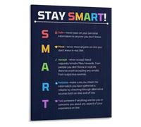 Stay Smart Online Poster for Digital World Learning Guide | Fun design keeps important lessons top of mind every day(Unframed,12x18inch(30x45cm))
