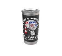 Stay Strapped Or Get Clapped Funny 4th Of July For Men Women Gobelet isotherme en acier inoxydable double paroi