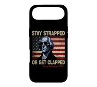 Stay Strapped Or Get Clapped George Washington 4th of July Coque pour iPhone Air