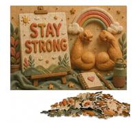Stay Strong Clay Art Puzzle en Bois 500 pièces | Une activité sans écran autour de la table - un montage clair zone par zone seul ou à plusieurs.
