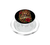 Stay Strong Couronne du Roi Lion Roses Rouges Courage Force PopSockets PopGrip pour MagSafe