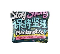 Stay Strong - Porte-cartes avec slogan bleu marine - Joli porte-cartes pour homme et femme - Voyage de tela para mujer, slogan stay strong bleu marine, 1 size