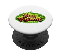 Stay Vigilant - L'emblème Original du Dragon de feu PopSockets PopGrip Adhésif