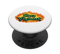Stay Vigilant - L'emblème Original du Dragon de feu PopSockets PopGrip Adhésif