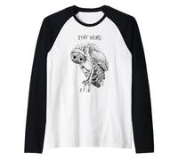 Stay Weird Owl - Conception drôle d'oiseau Hibou dans Un Manche Raglan