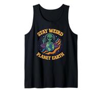 Stay Weird Planet Earth - Alien rétro Cool pour Les Amateurs de l'espace Débardeur