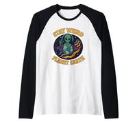 Stay Weird Planet Earth - Alien rétro Cool pour Les Amateurs de l'espace Manche Raglan