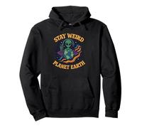 Stay Weird Planet Earth - Alien rétro Cool pour Les Amateurs de l'espace Sweat à Capuche