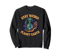 Stay Weird Planet Earth - Alien rétro Cool pour Les Amateurs de l'espace Sweatshirt