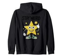 Stay Weird Retro Cartoon Star Thumbs Up Insolite Sweat à Capuche