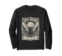 Stay Weird Trust No One Cryptid Mothman Randonnée Halloween Manche Longue