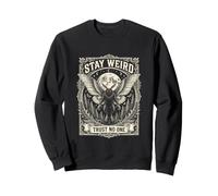 Stay Weird Trust No One Cryptid Mothman Randonnée Halloween Sweatshirt