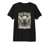 Stay Weird Trust No One Cryptid Mothman Randonnée Halloween T-Shirt Haut de Gamme