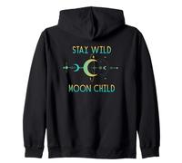 Stay Wild Moon Child - Céleste Rétro Phase de Lune Hippie Sweat à Capuche
