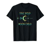Stay Wild Moon Child - Céleste Rétro Phase de Lune Hippie T-Shirt
