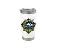 Stay Wild Moon Child Montagne Nature Aventure Boho Gobelet isotherme en acier inoxydable double paroi