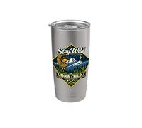 Stay Wild Moon Child Montagne Nature Aventure Boho Gobelet isotherme en acier inoxydable double paroi