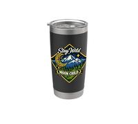 Stay Wild Moon Child Montagne Nature Aventure Boho Gobelet isotherme en acier inoxydable double paroi