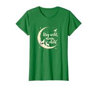 Stay Wild Moon Child Mystic Night Sky T-Shirt, Femme, Vert Kelly, XS