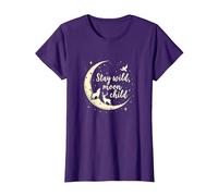 Stay Wild Moon Child Mystic Night Sky T-Shirt, Femme, Violet, XL