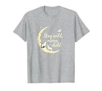Stay Wild Moon Child Mystic Night Sky T-Shirt, Homme, Gris Chiné, XXL