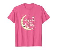 Stay Wild Moon Child Mystic Night Sky T-Shirt, Homme, Rose chiné, XL