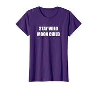 Stay Wild Moon Child T-Shirt, Femme, Violet, M