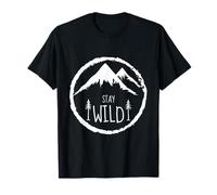 Stay Wild Mountain Forest Randonnée Aventure Camping Cadeau T-Shirt