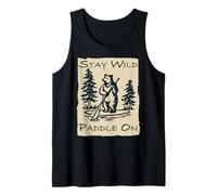 Stay Wild Paddle on Bear Planche à pagaie Humoristique Vintage Débardeur