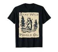 Stay Wild Paddle on Bear Planche à pagaie Humoristique Vintage T-Shirt