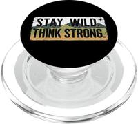 Stay Wild Think Strong is Randonnée Aventure en Plein air PopSockets PopGrip pour MagSafe