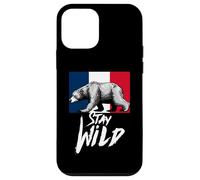 Stay Wild with Wild Bear & France Flag, French Bear Graphic Coque pour iPhone 12 Mini