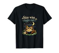 Stay Wise Night Figurine de Jeu de Mots en Forme de Chouette T-Shirt