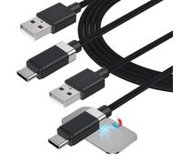 StayCable - Lot de 2 câbles magnétiques USB A vers USB C - 1 m - 3 A 27 W - Charge rapide de type C - Anti-chute - En nylon tressé - Pour lit, bureau, voiture