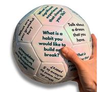 StayCalm Wellness Products Ballon de conversation thérapeutique, 30 questions pour activités de groupe, séances de thérapie, discussions familiales, design de ballon de football irisé