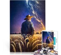 Staycation Tuer Le Temps Agriculteur sous la Voie Lactée Puzzles de 1000 pièces pour Adolescents 50x75cm Jeu de défi Unique à partir de 14 Ans