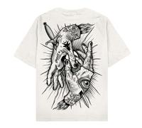 staycoldapparel T-shirt Think Twice - T-shirt surdimensionné - 100 % coton - Couleur clair/sable, Blanc., XL