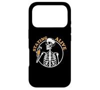 Staying Alive Skeleton Drink Coffee Baristas Coffee Lover Coque pour iPhone 17 Pro