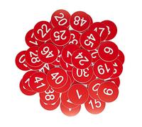 StayMax Lot de 100 étiquettes d'identification en plastique, numérotées 201-300, rouges, rondes, gravées, 3 cm de diamètre