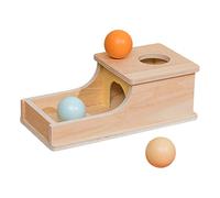 StaZamor Boîte de Permanence d'objets en Bois avec tiroir et Boules de Forme, activité d'éducation précoce pour Les Tout-Petits, motricité Fine, tri des Formes, Jouet 'Apprentissage