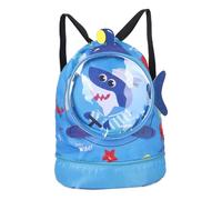 StaZamor Sac de plage pour enfants Sac à dos avec cordon de serrage bain étanche Séparation sèche et humide à dos natation dessin animé pour enfants Rangement scolaire voyage Big Blue