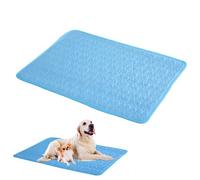 StaZamor Tapis de Refroidissement instantané pour Animaux de Compagnie, Respirant et Lavable, Portable, pour Chiens et Chats, Tapis d'été, Bleu, Taille M