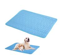 StaZamor Tapis de Refroidissement instantané pour Animaux de Compagnie, Respirant et Lavable, Portable, pour Chiens et Chats, Tapis d'été, Bleu, Taille L