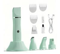 StaZamor Tondeuse à Poils de Chat et Kit de toilettage pour Animaux Compagnie 4 en 1 à Faible Bruit, Tondeuse Pattes Chien, Rasoir pour Chiens, Vert