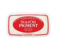 Stazon Tampon Encreur Pigmenté, Rouge Classique, 9,6x5,5x2,2cm
