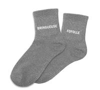 STC Chaussettes Bringueuse Fofolle paillettes duo dépareillées Gris