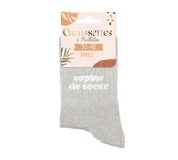 STC Chaussettes « Copine de cœur » Grises à paillettes Taille 36/42