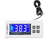 STC-8080 Thermostat numérique Contrôleur de température pour réfrigérateur Réfrigération Dégivrage automatique Minuterie intelligente Sonde unique (DC 12 V)