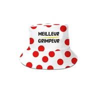 STC - BOB Meilleur Grimpeur - Bob Blanc à Pois Rouge Vélo Tour de France - Taille Ajustable