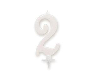STC - BOUGIE ANNIVERSAIRE GÉANTE BLANCHE - CHIFFRE 2